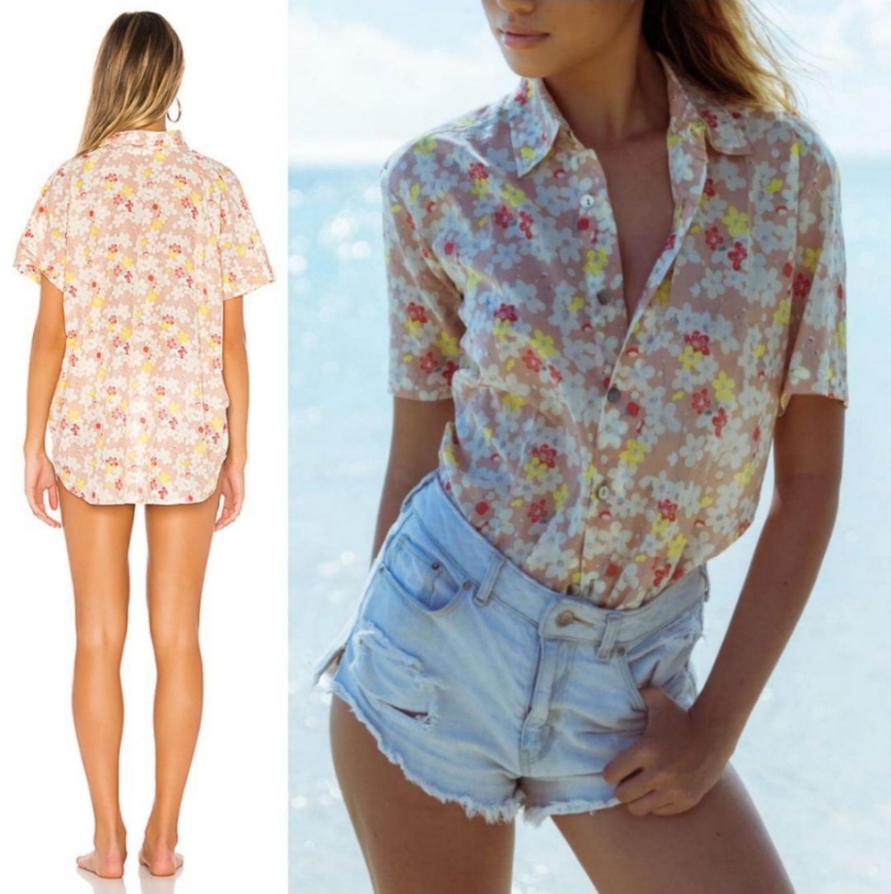 New acacia Mombasa shirt cherry blossom dress P XS - Picture 4 of 16